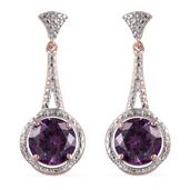 Simulated Purple Diamond (Rnd) Earrings in 14K Rose Gold Overlay and ...