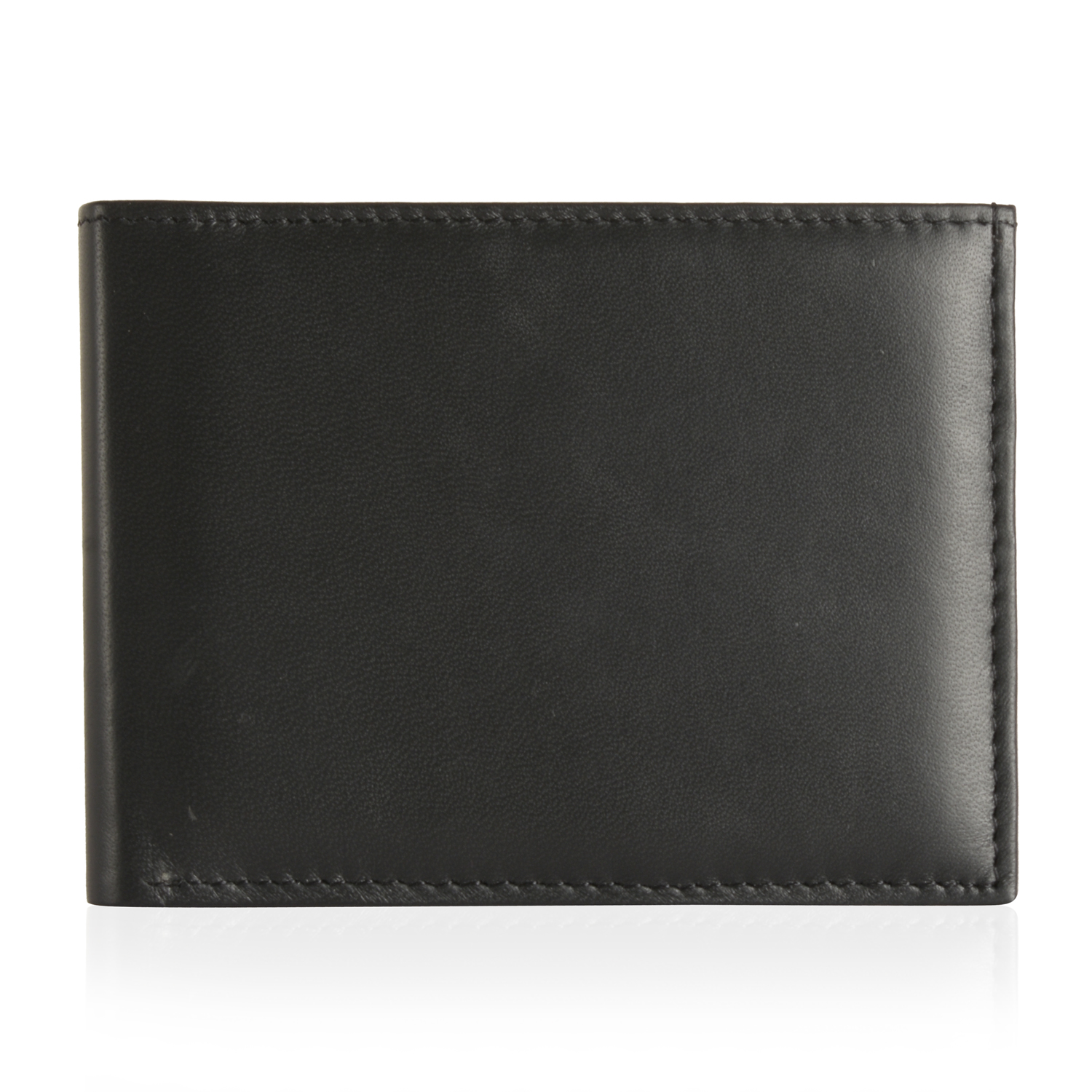 Black Genuine Leather RFID Bi-fold Wallet (5x4 in)